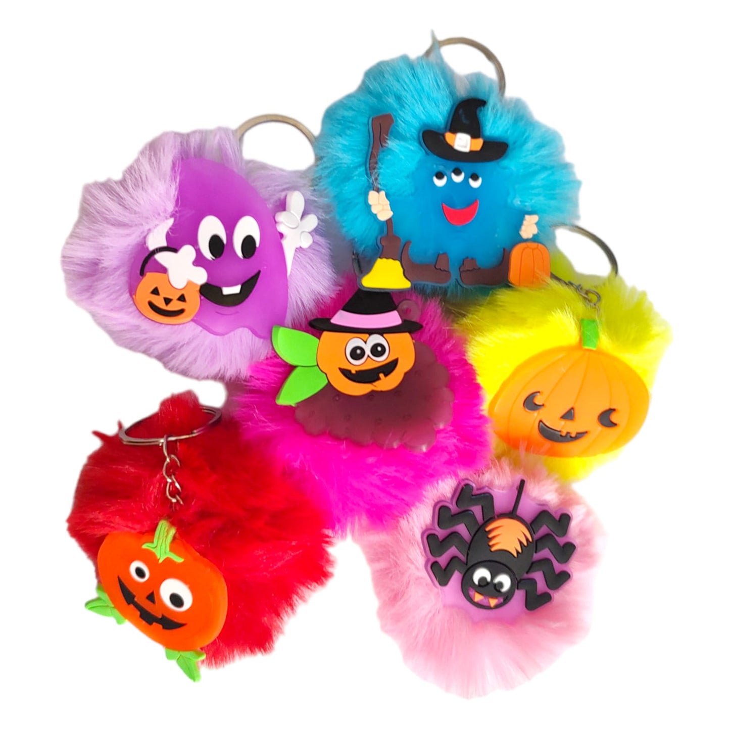 12 Llaveros Pompom Halloween $5.71 c/u