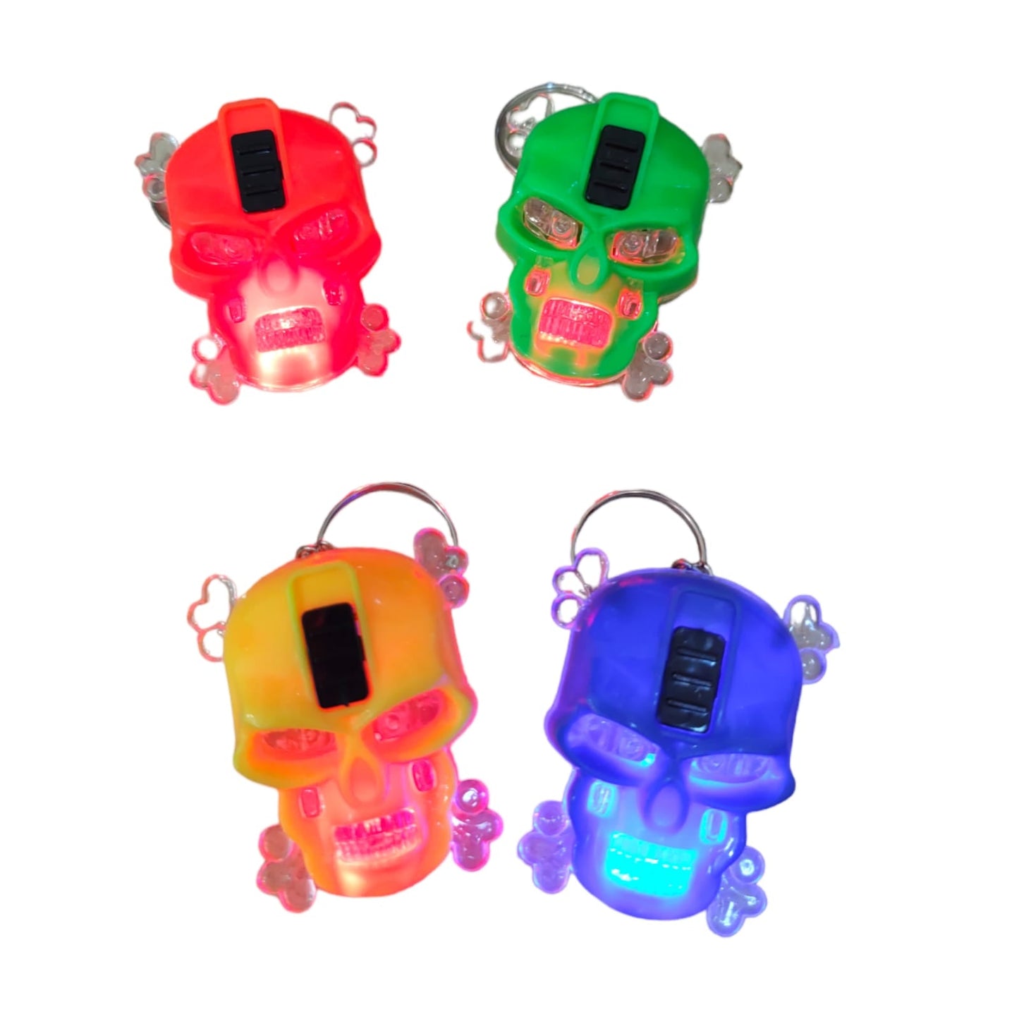 48 Llaveros calavera Halloween con Luz $3.37 c/u