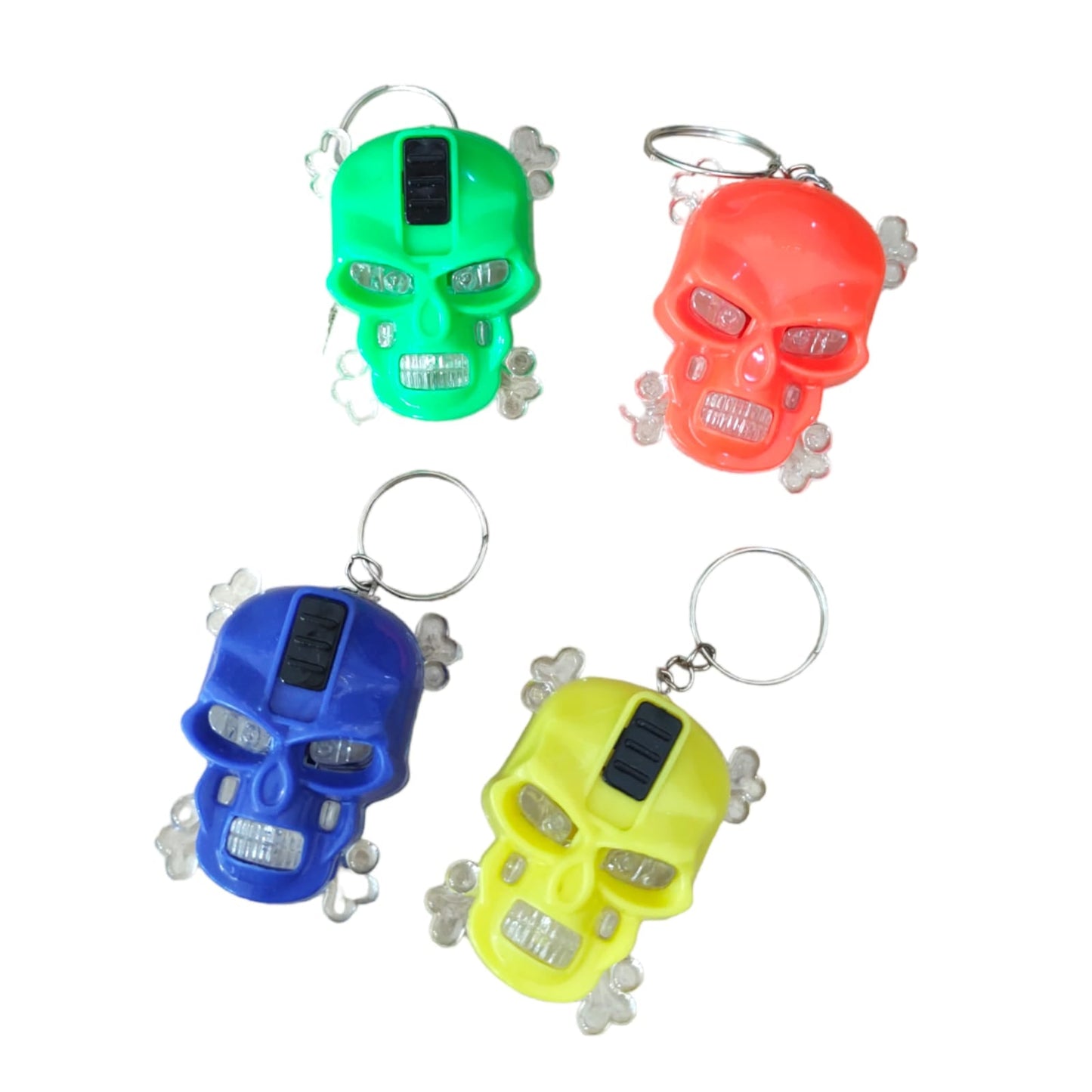 48 Llaveros calavera Halloween con Luz $3.37 c/u