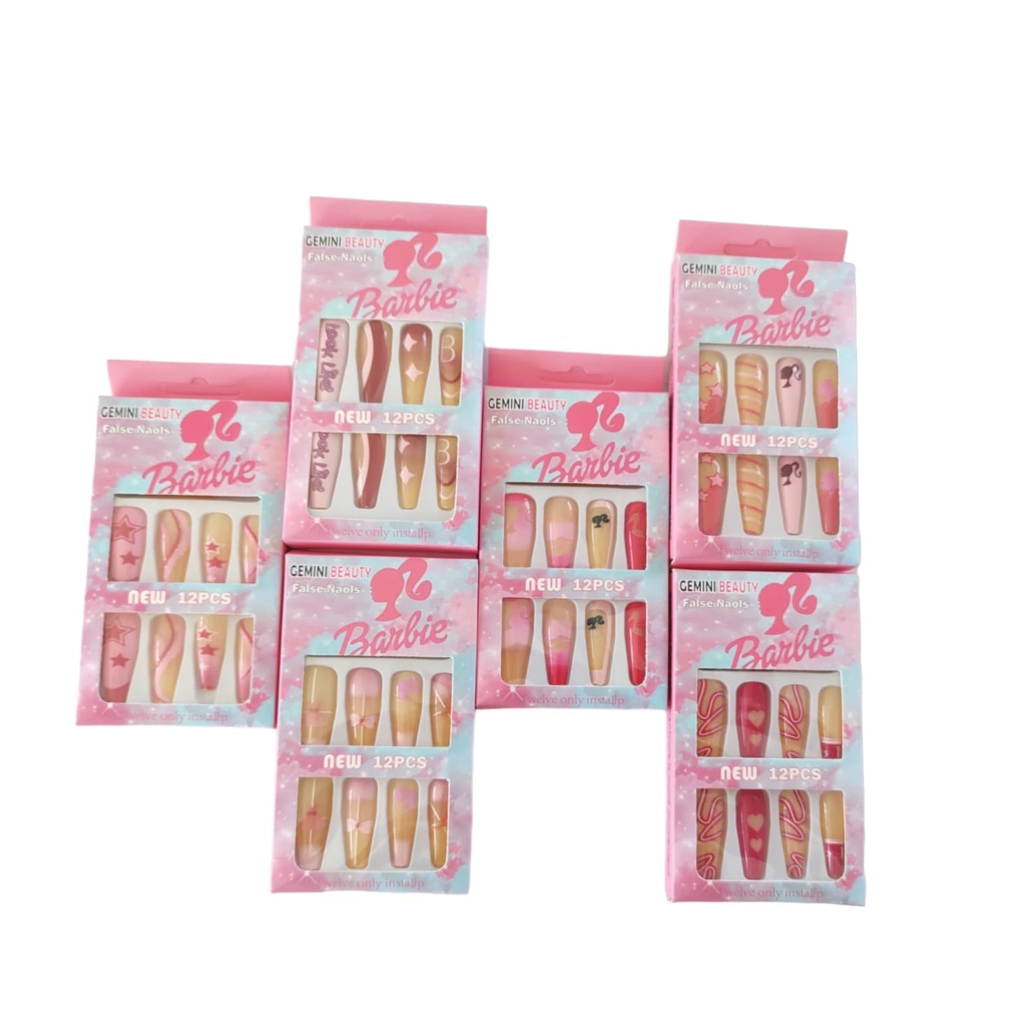 12 Uñas Barbie Luce Hermosa $6.5 c/u