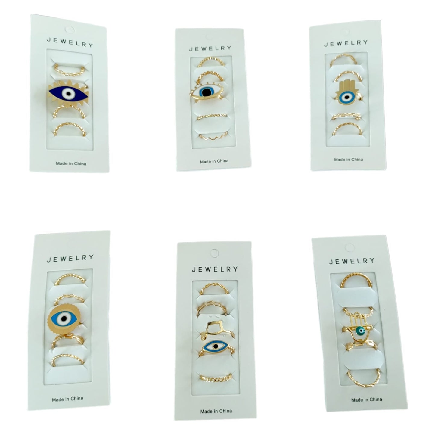 12 Sets con 5 anillos ojo turco $12.24 c/u