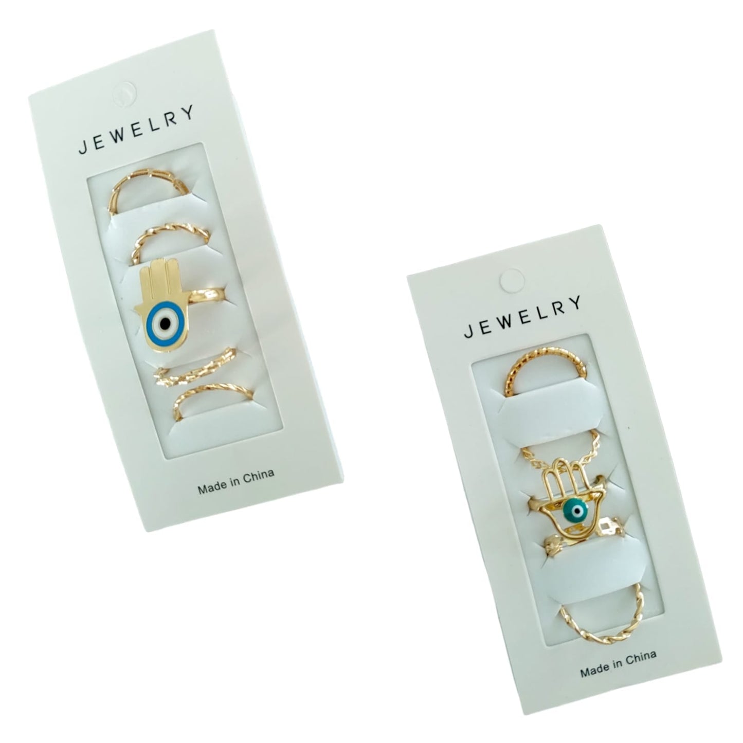 12 Sets con 5 anillos ojo turco $12.24 c/u