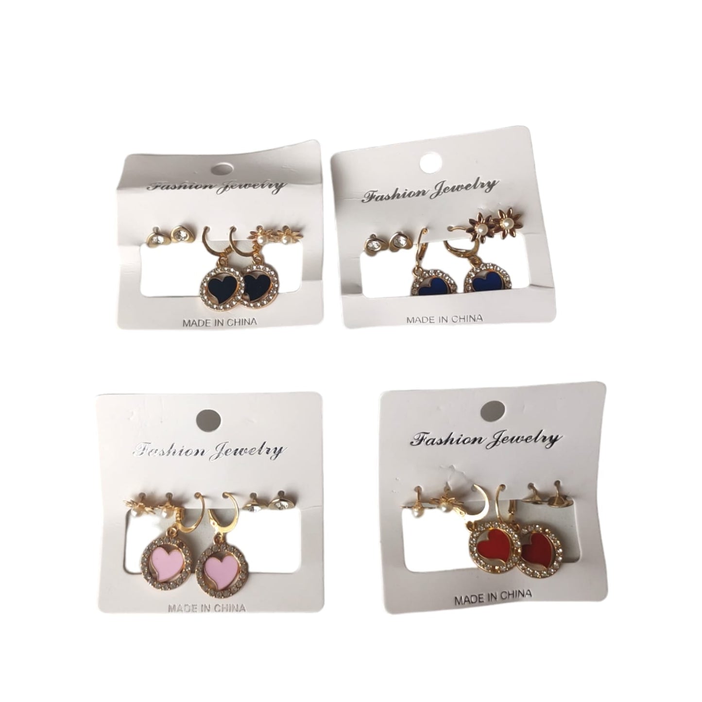 12 Sets de aretes diseños $6.80 C/U