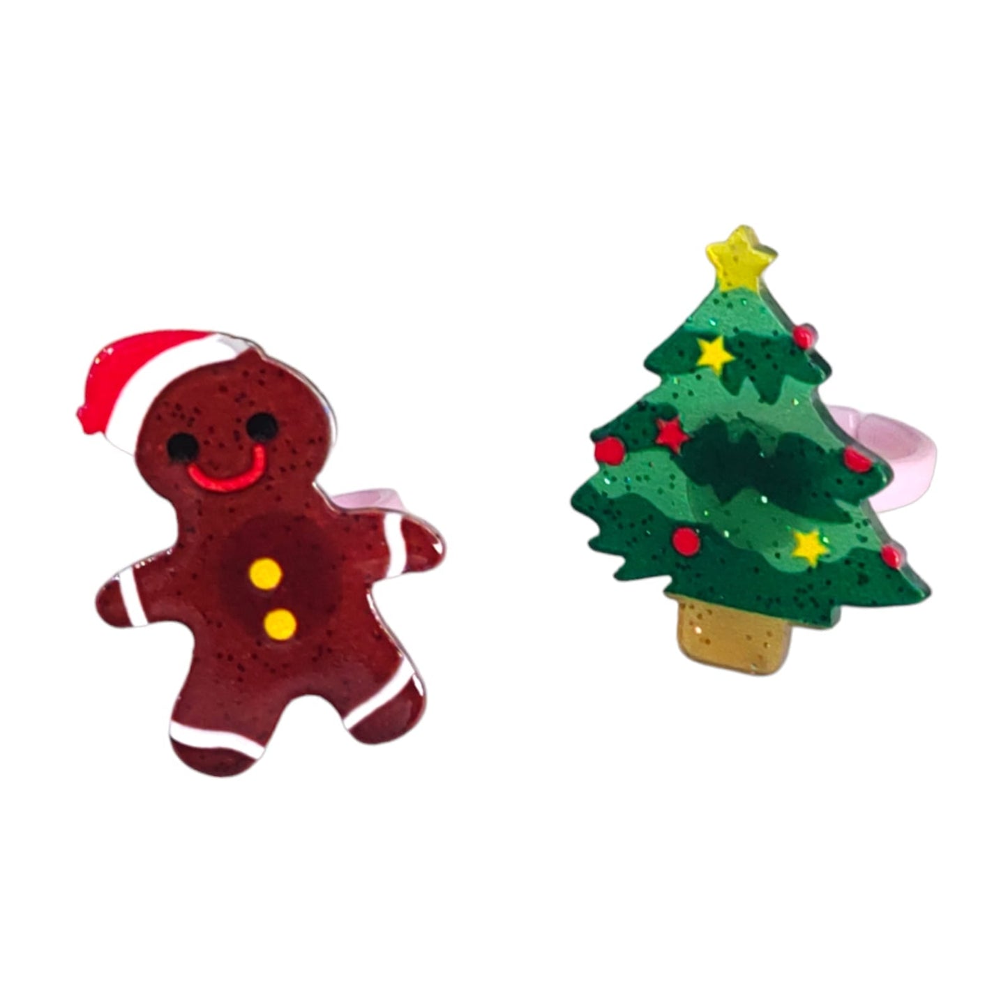 Estuche corazon con 12 Anillos Navideños $3.9 c/u