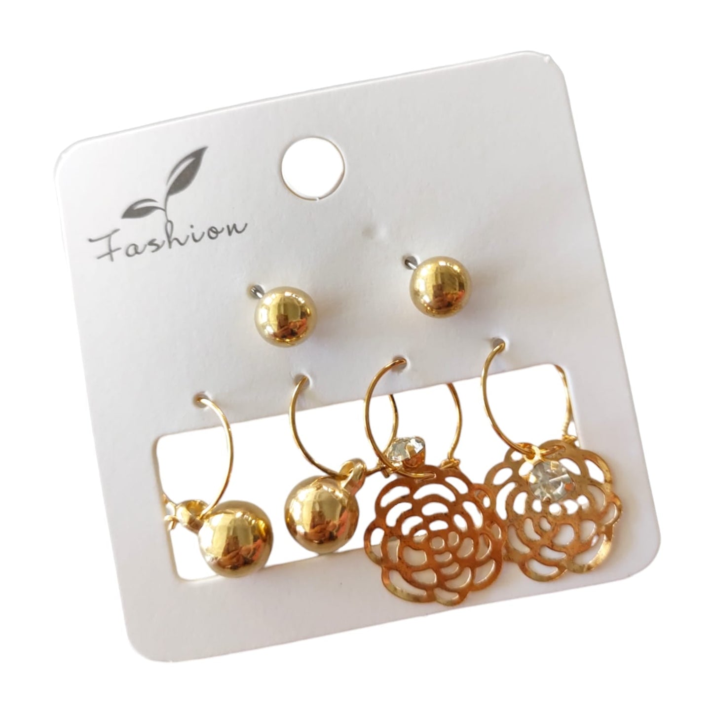 12 Sets 3 Aretes Dorados $5.85 c/u