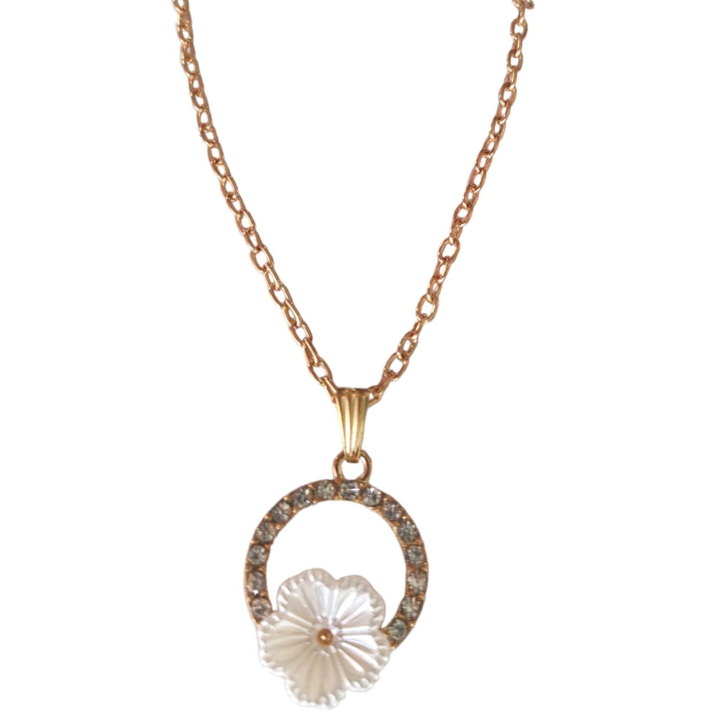 12 Collares con dije flor $6.80 c/u