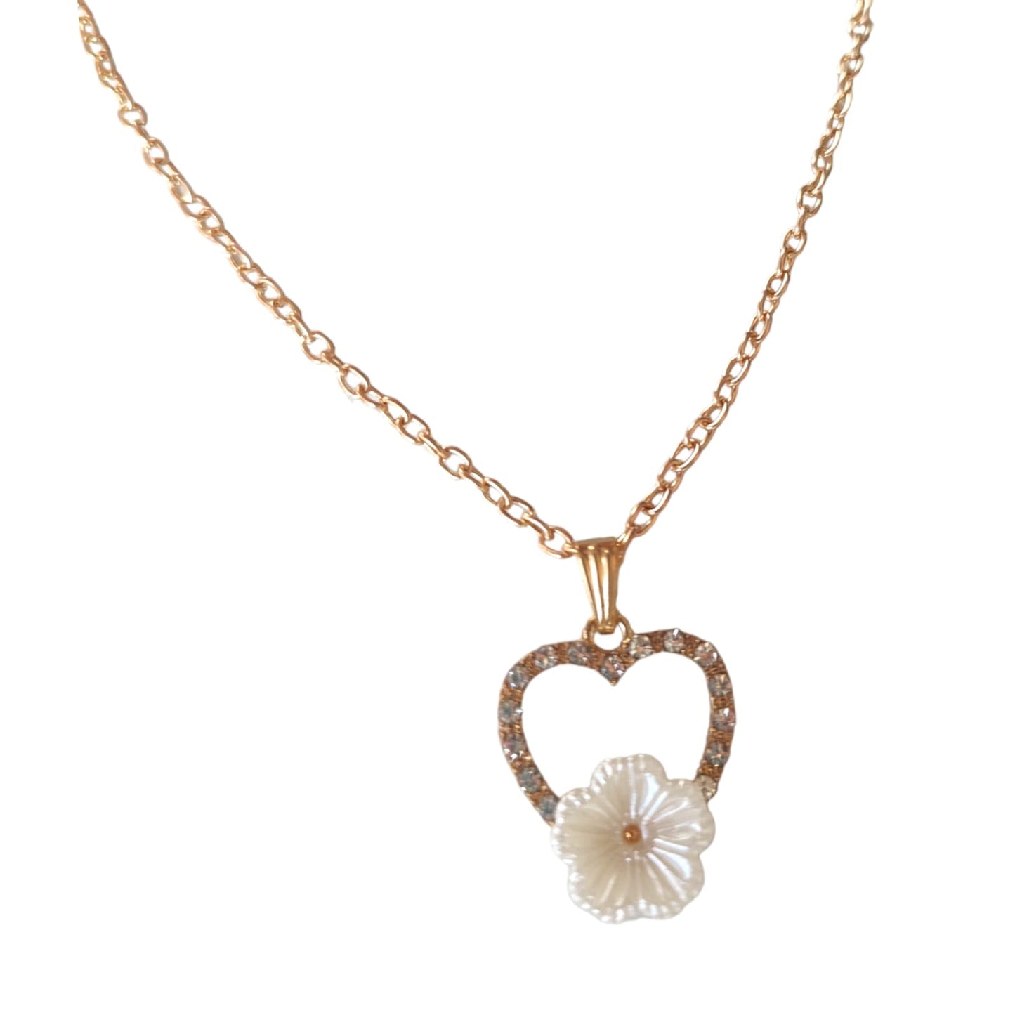 12 Collares con dije flor $6.80 c/u