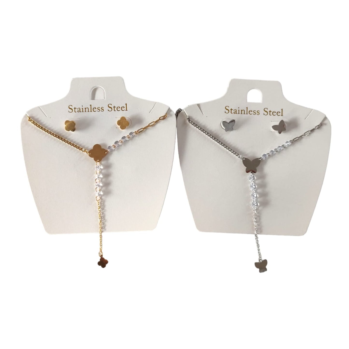 6 Sets de Acero Inoxidable Aretes y Collares $38c/u