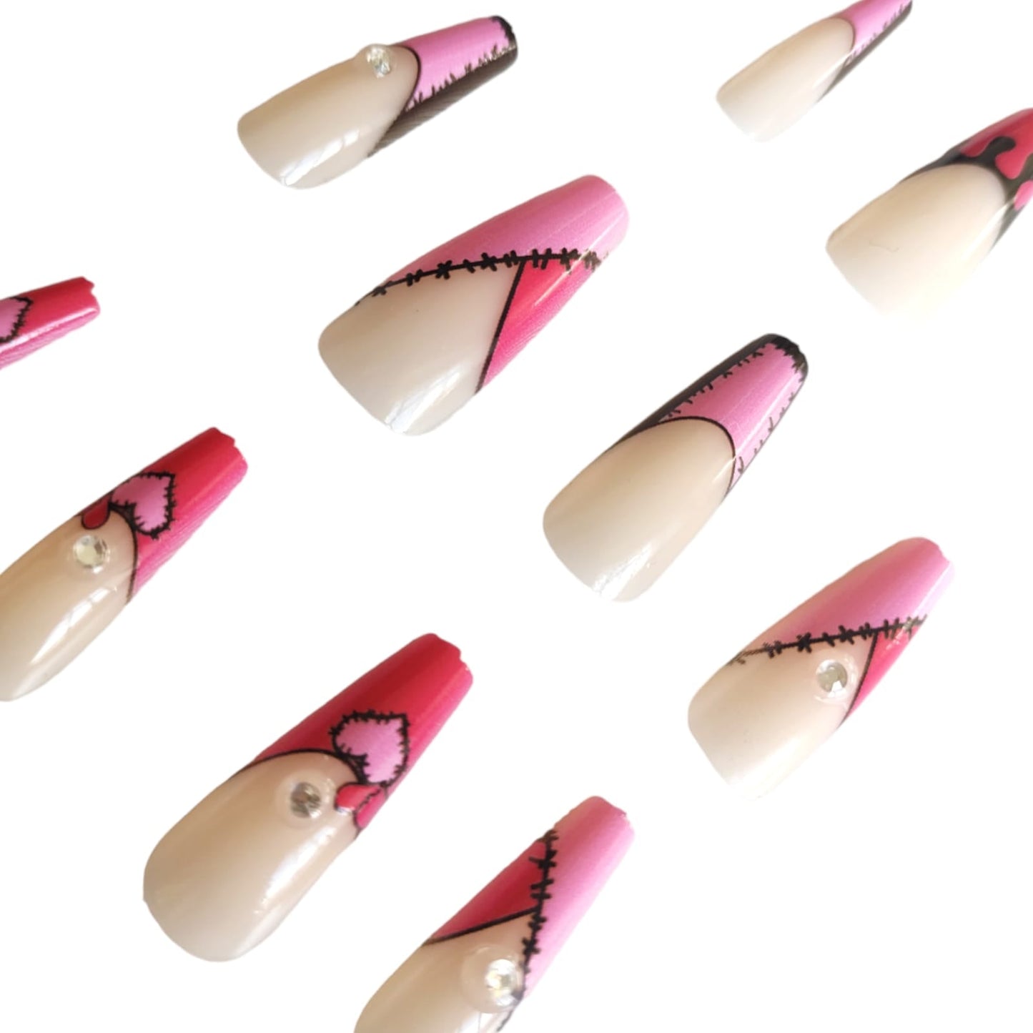 12 Sets Uñas Postizas Profesionales $7.15 c/u