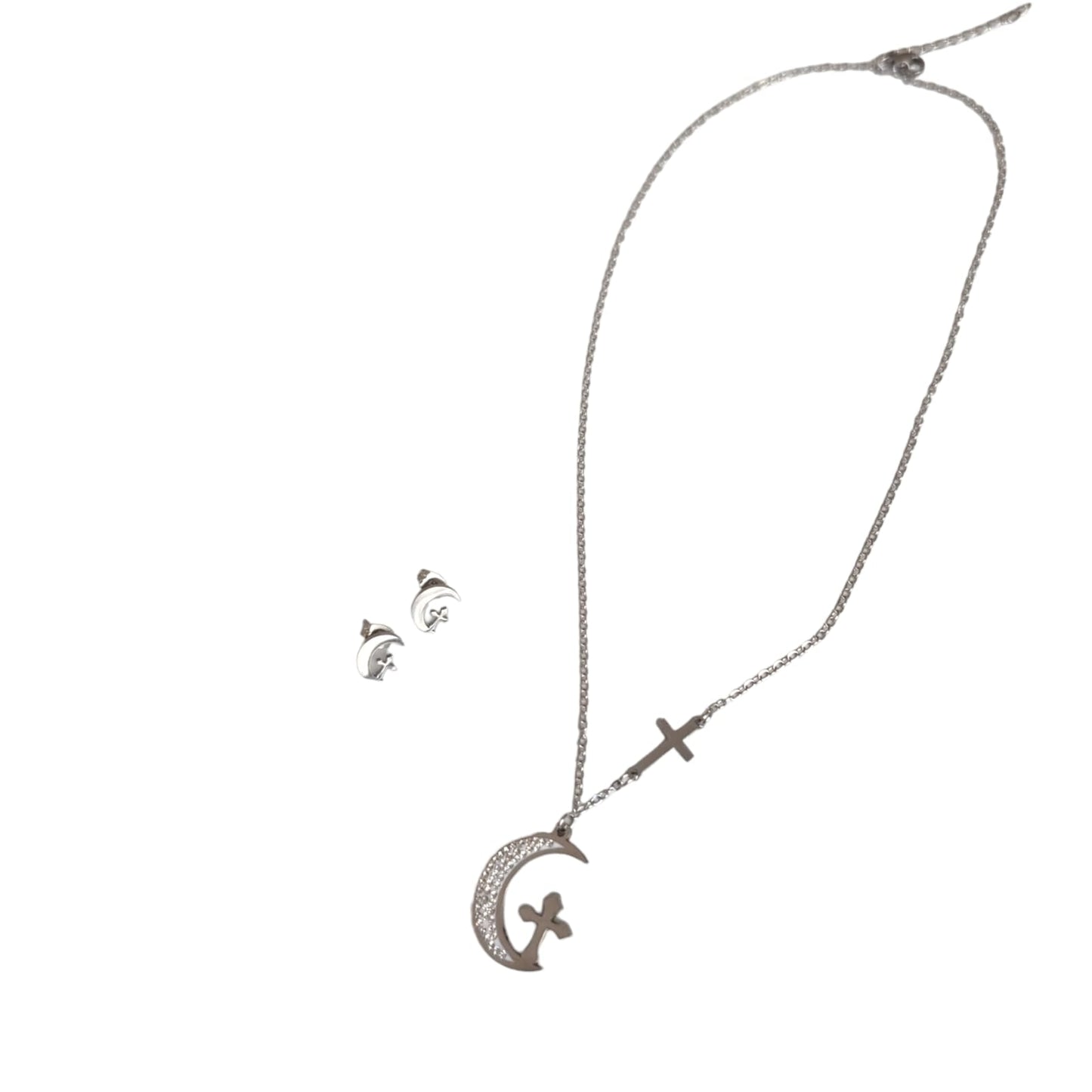 6 Sets de aretes con collares de acero $38C/U