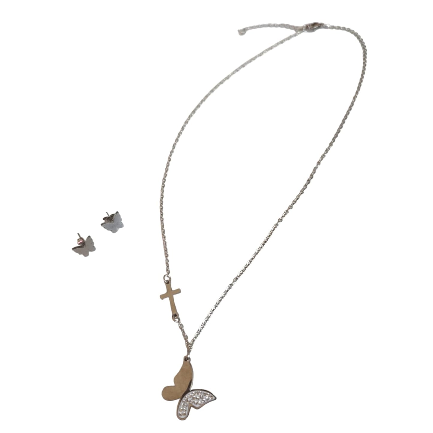 6 Sets de aretes con collares de acero $38C/U