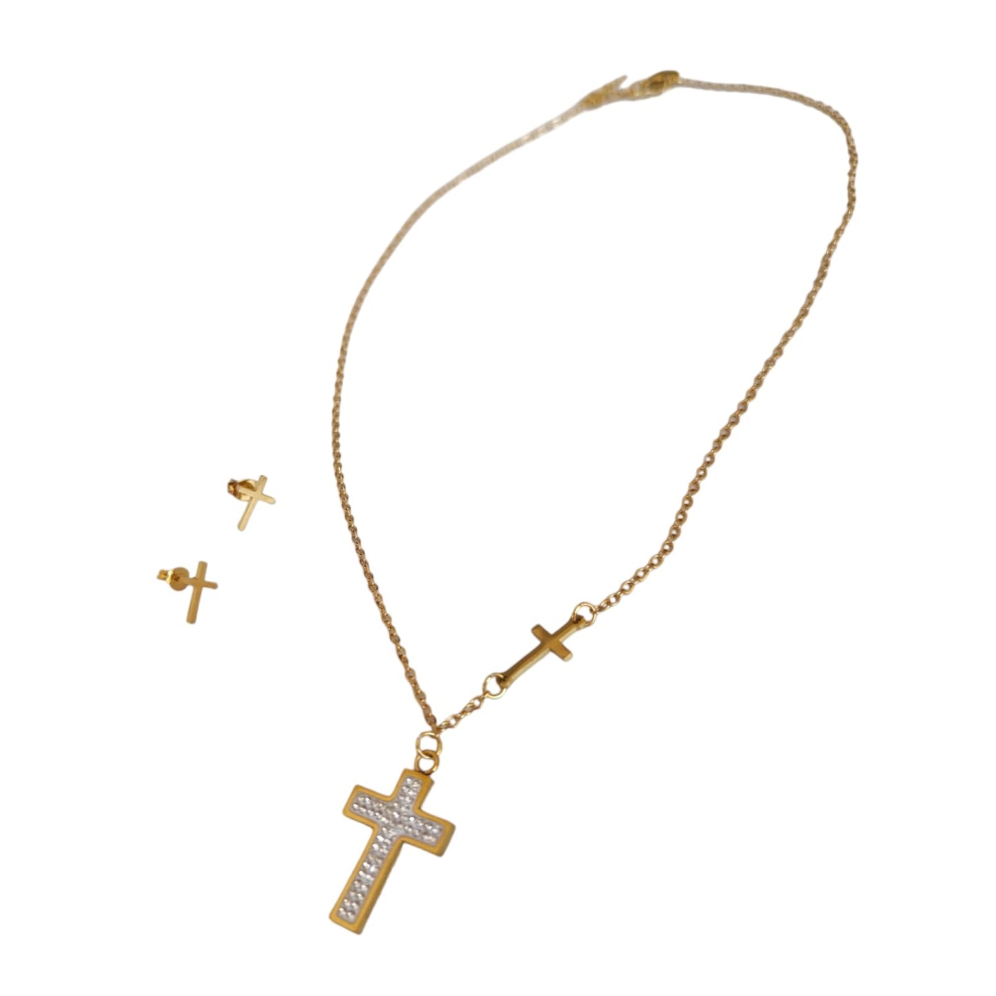 6 Sets de aretes con collares de acero $38C/U