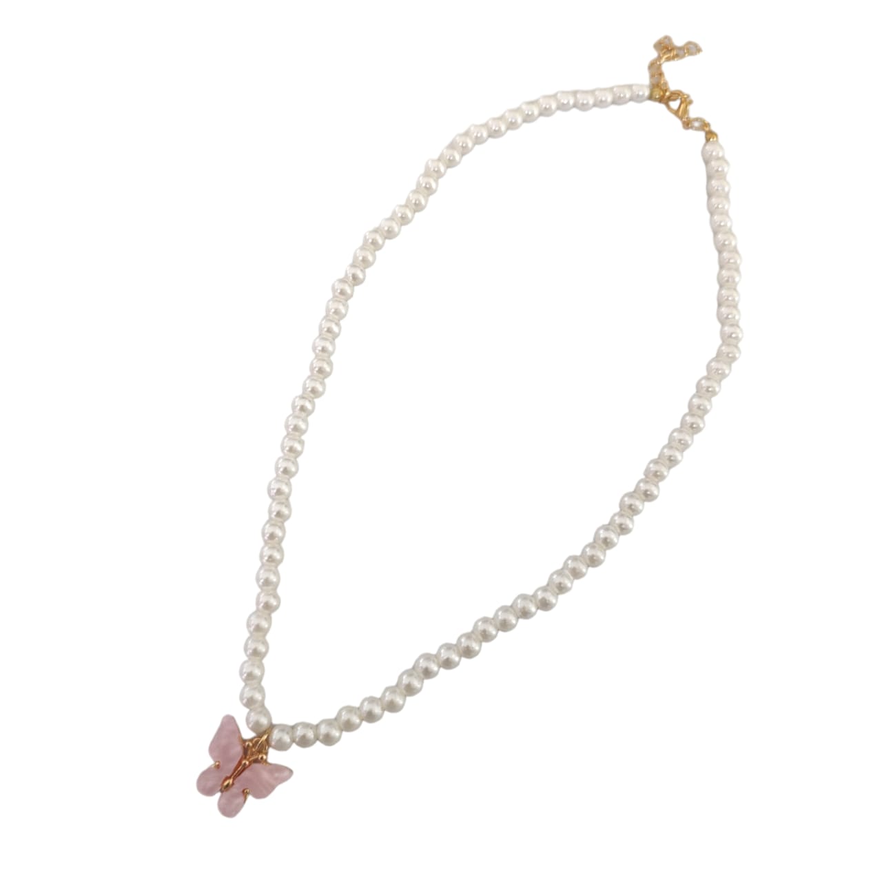 12 Collares con perlas mariposa $9.6 c/u