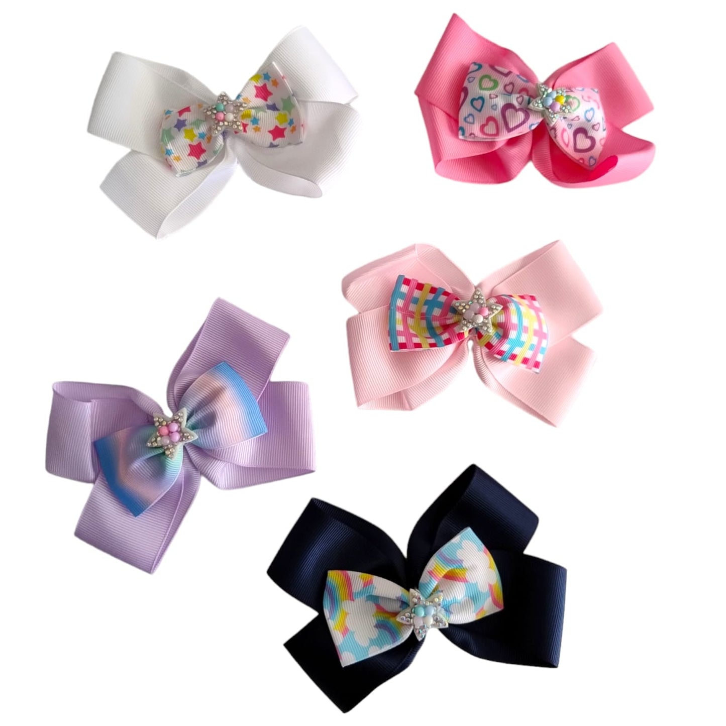 12 Moños Diseños Brillantes $5.20 c/u