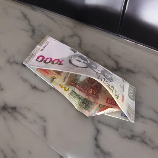 12 Carteras diseño Billetes $9.75 c/u