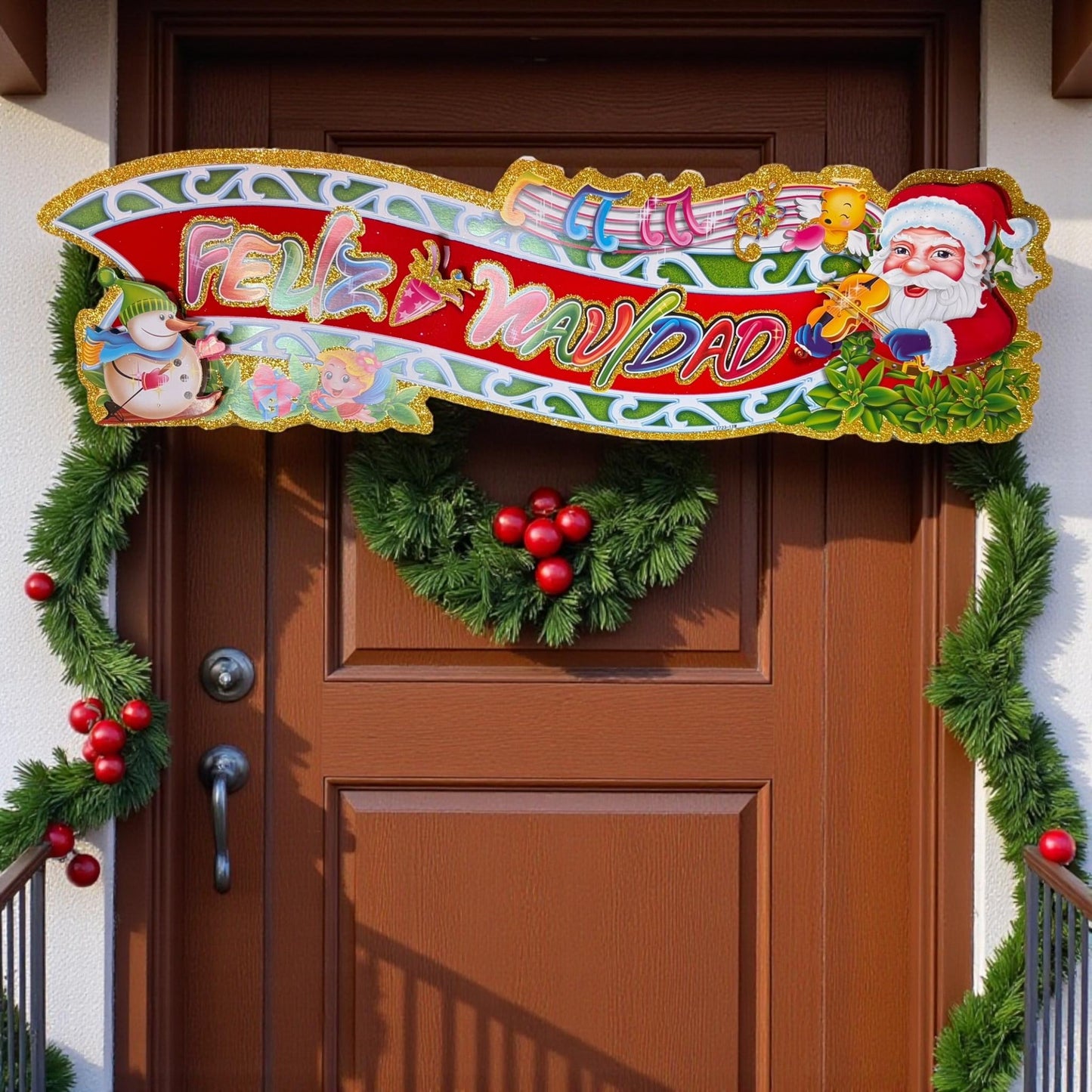 12 Letrero Feliz Navidad 52cm * 15cm $12.6 c/u