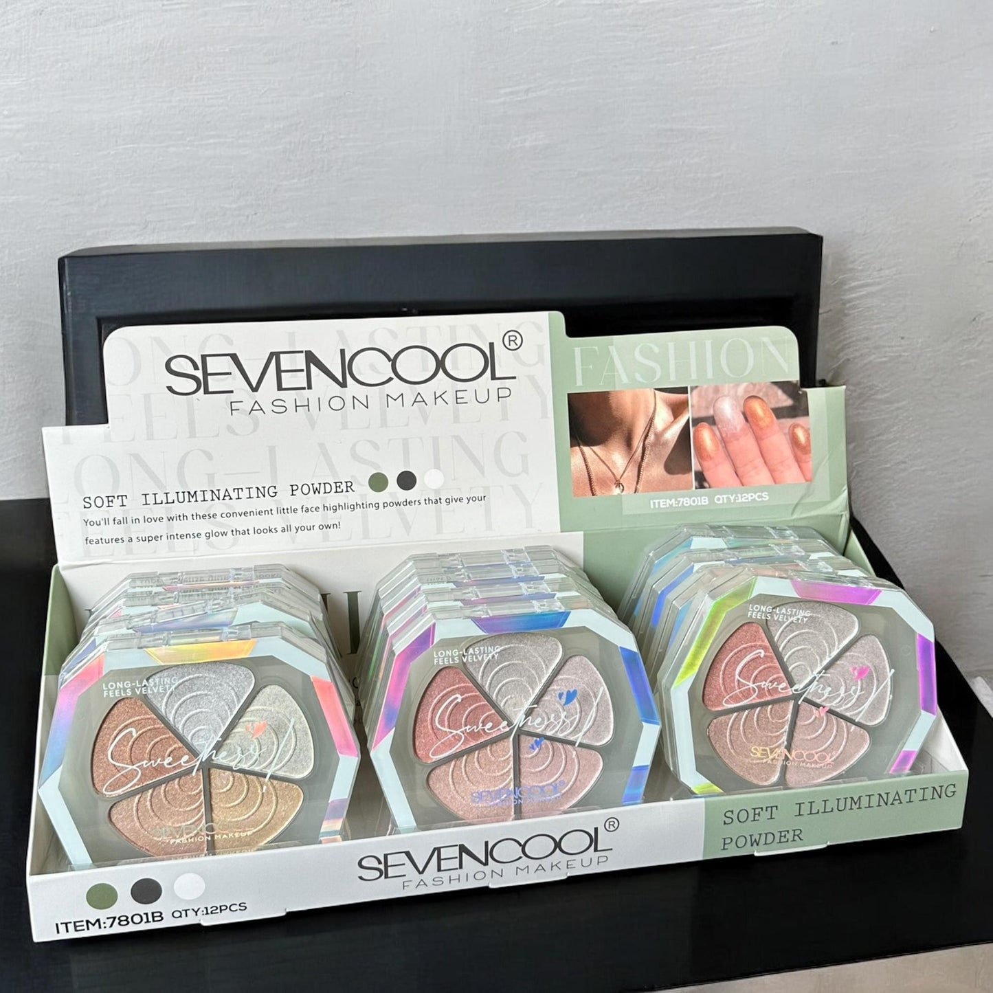 12 Quintetos de Iluminador en Polvo para Rostro $29 c/u