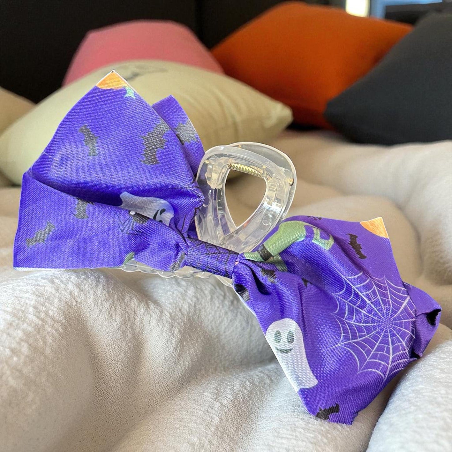 12 Pinzas Moños Halloween Estampados $8 c/u