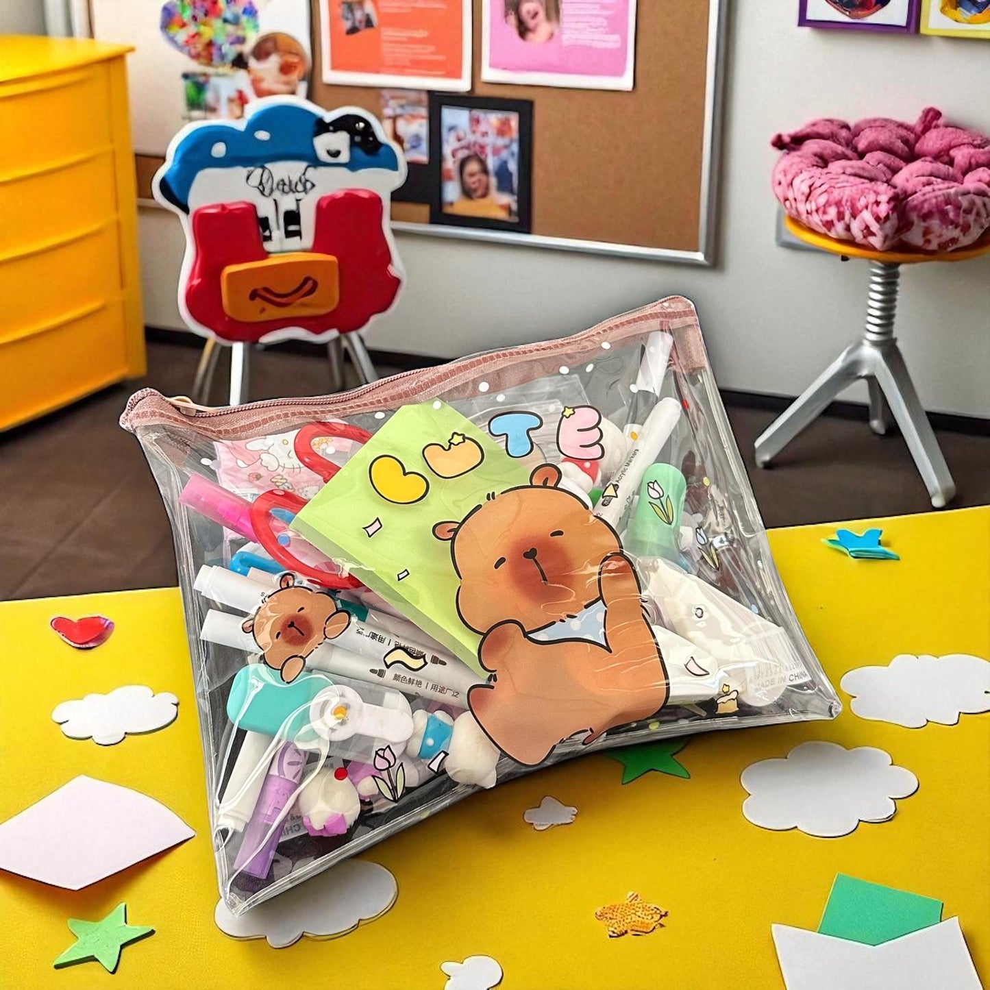 12 Lapiceras Capibaras transparentes $6.5 c/u