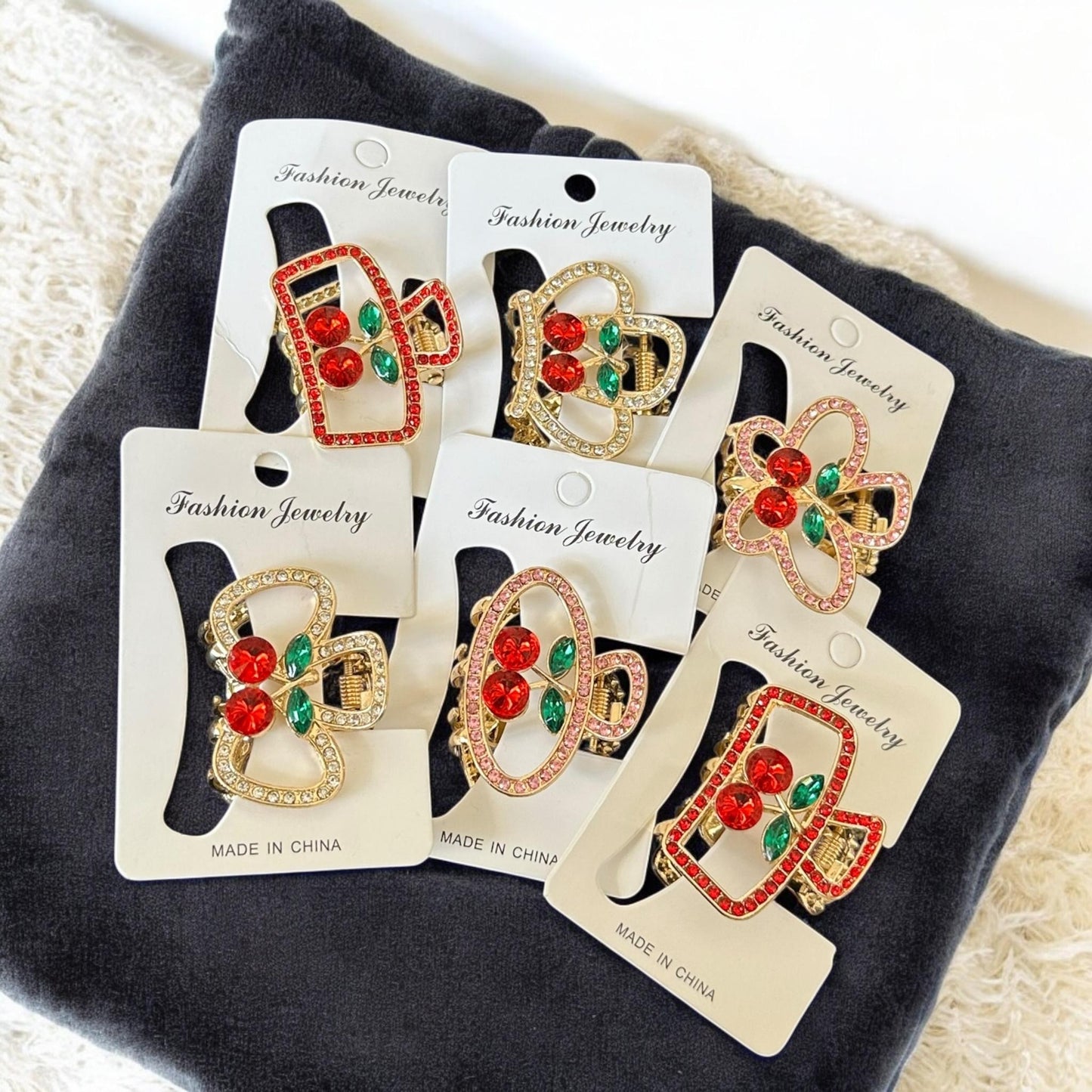 12 Pincitas Cherry Doradas Pedreria $19.5 c/u