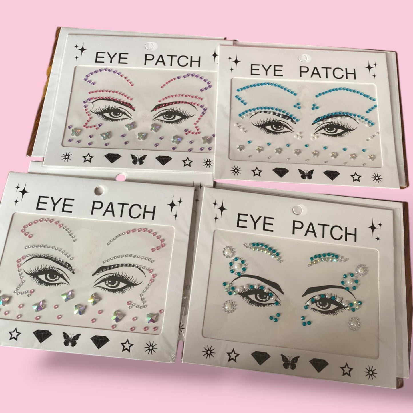 12 Stickers Pedreria para ojos $10.8 c/u