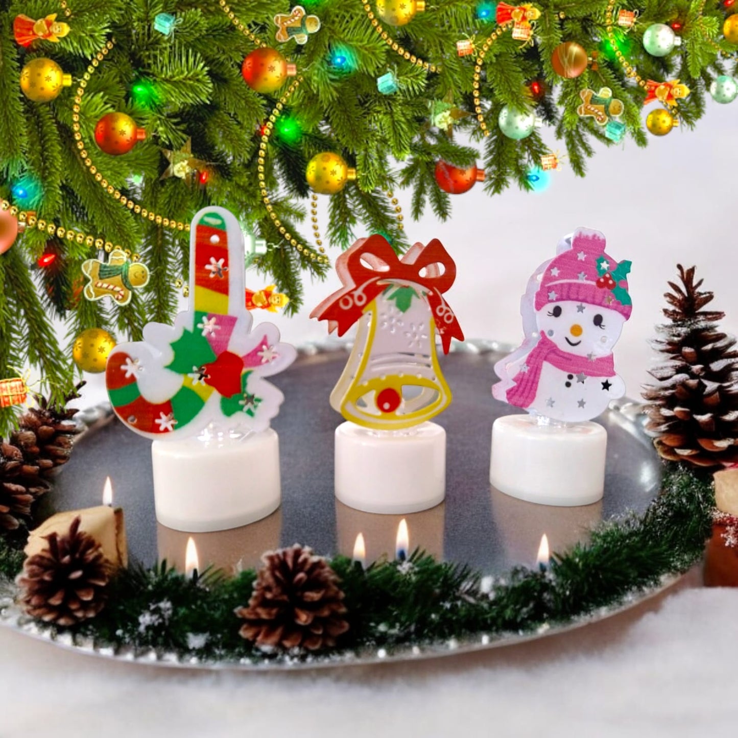 12 Velas Adorno Navideño $10 c/u