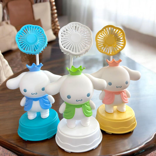 Ventilador Cinamorrol con Figura 3D y Sacpauntas