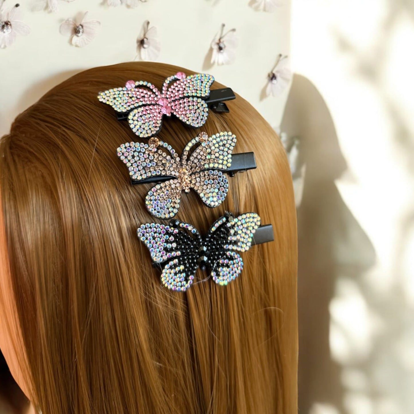 Set 12 Pasadores Mariposa Brillosa $6.58 c/u