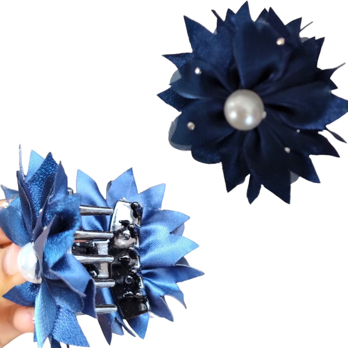 12 Sets de liga y Moño con Perlita $6.30 c/u