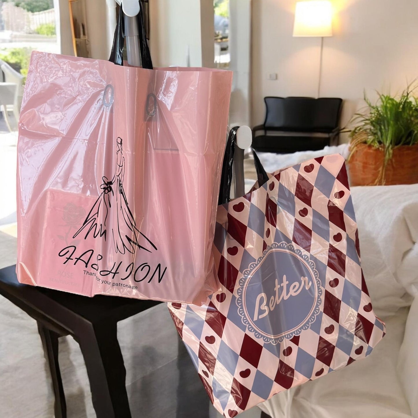 50 Bolsas Tipo Boutique Con Asa G $4.8 c/u