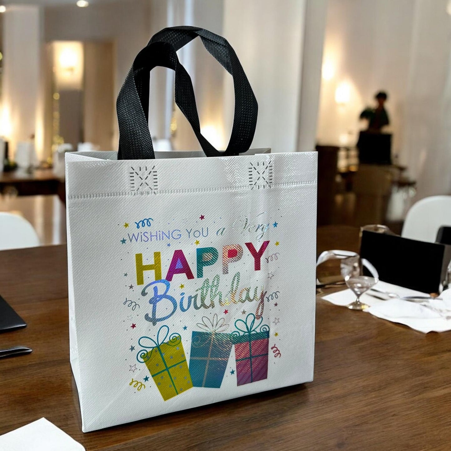 12 Bolsas "Happy BirthDay" Reutilizables $6.9 c/u