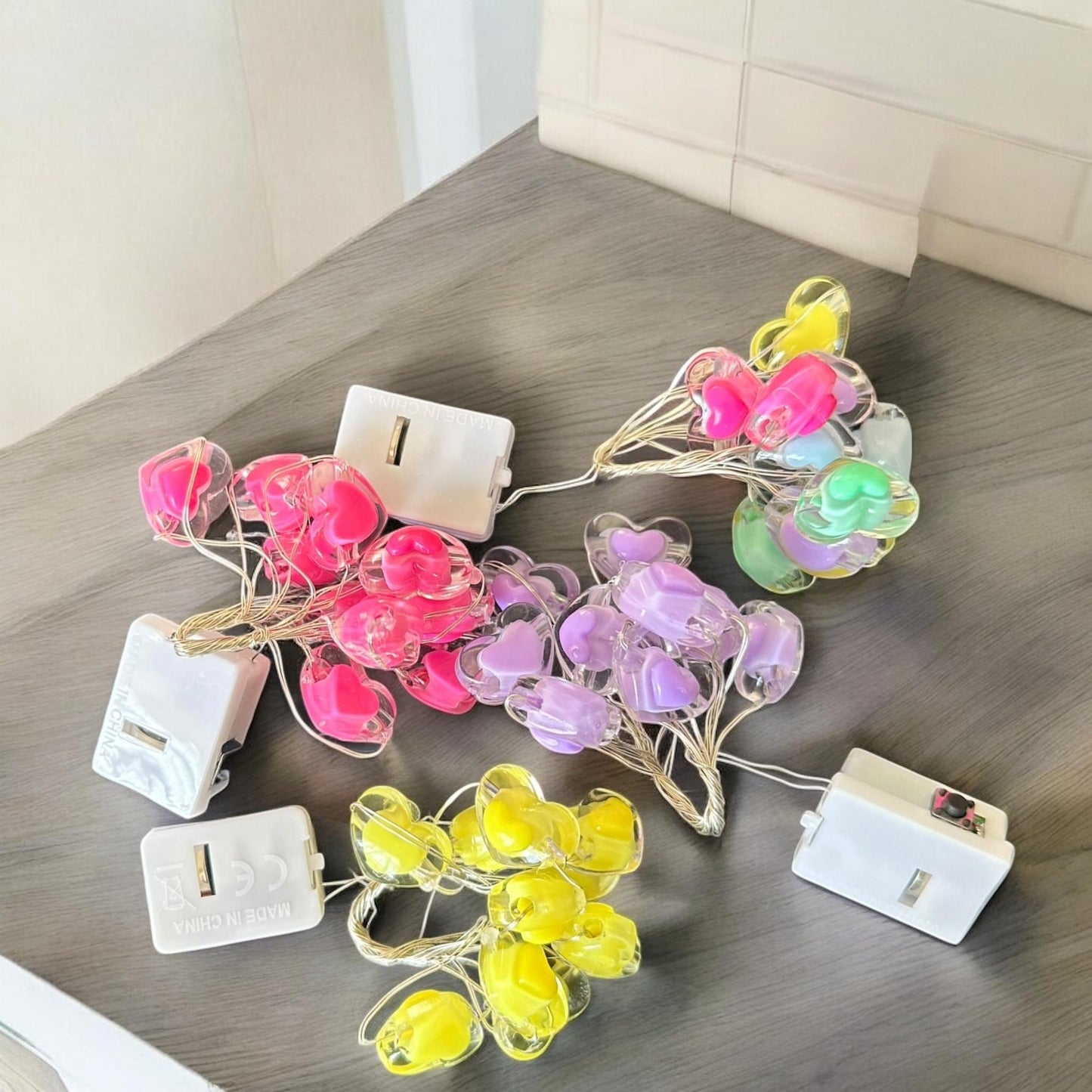 6 Mini serie de Luces corazon 1m $18 c/u