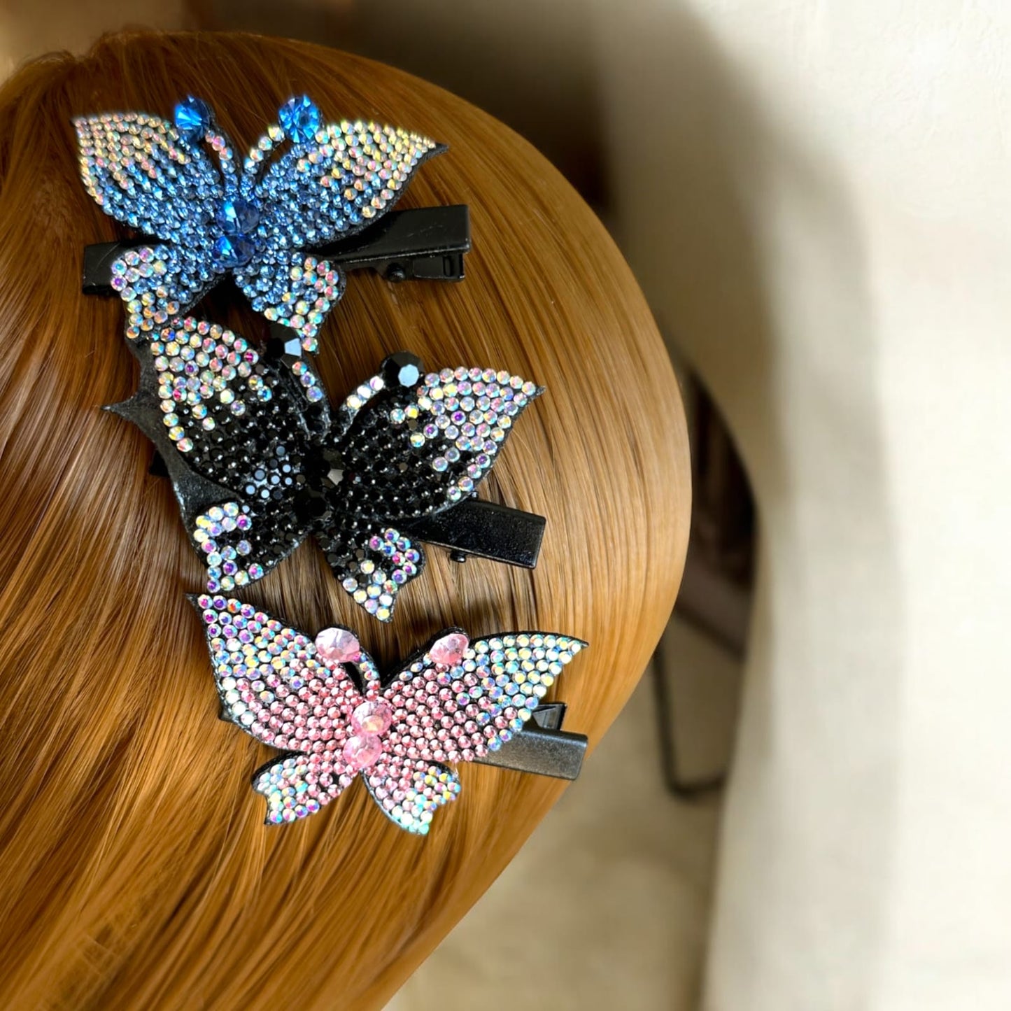 Set 12 Pasadores Mariposa Brillosa $6.58 c/u