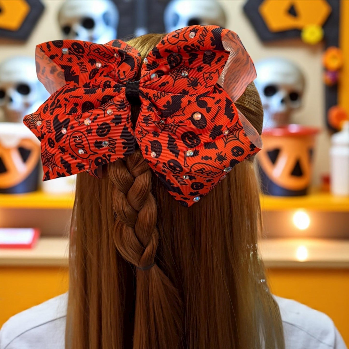 12 Moños Coquette Halloween Estampados G $14 c/u