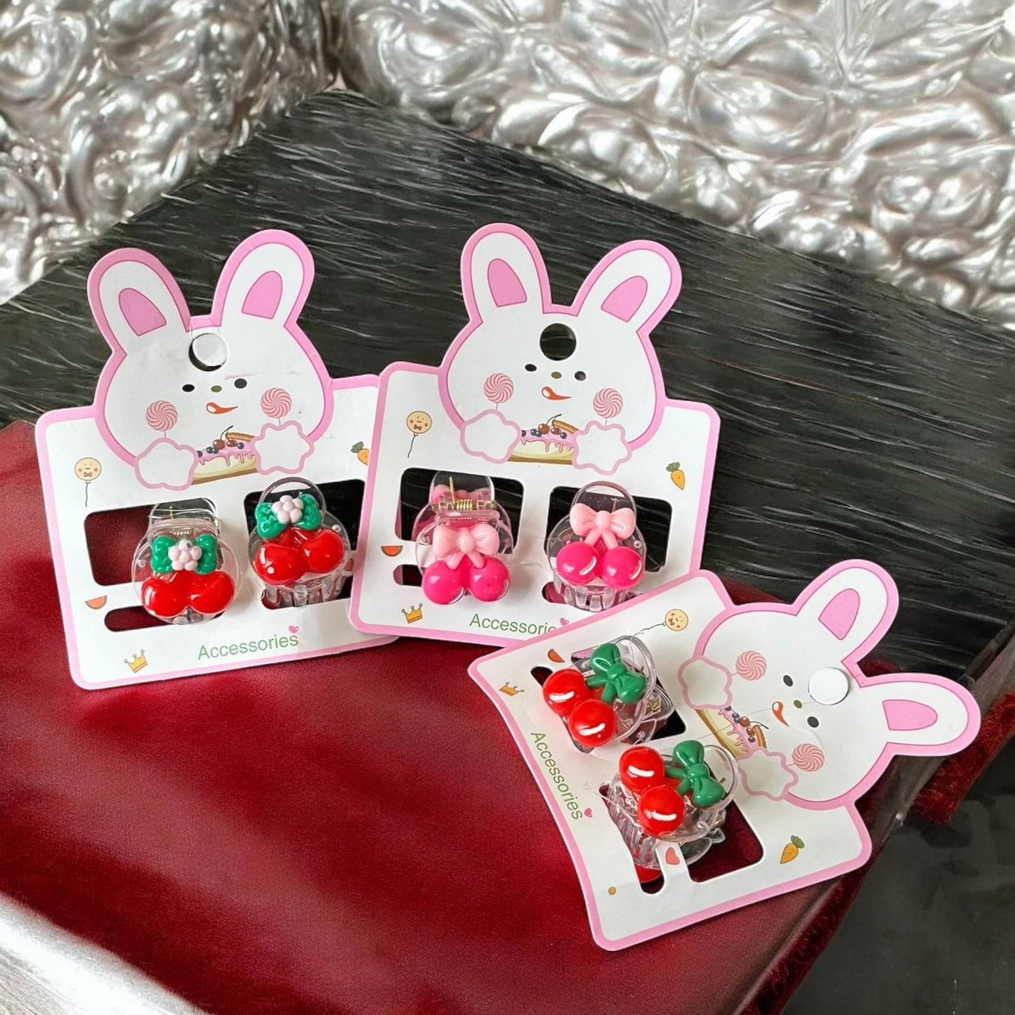 12 Pares de Pincitas Cerecitas Conejito $6.9 c/u