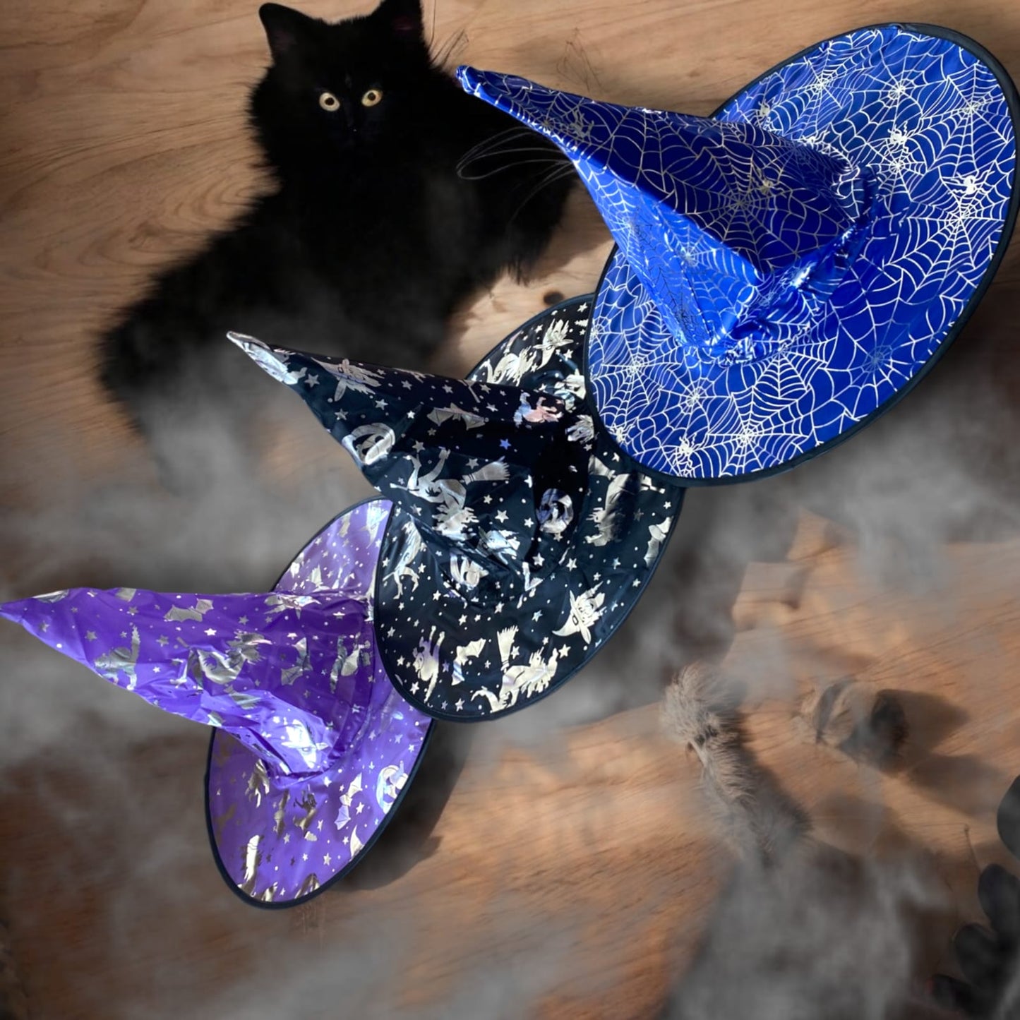 6 Sombreros brujita con estampado $14.9 c/u