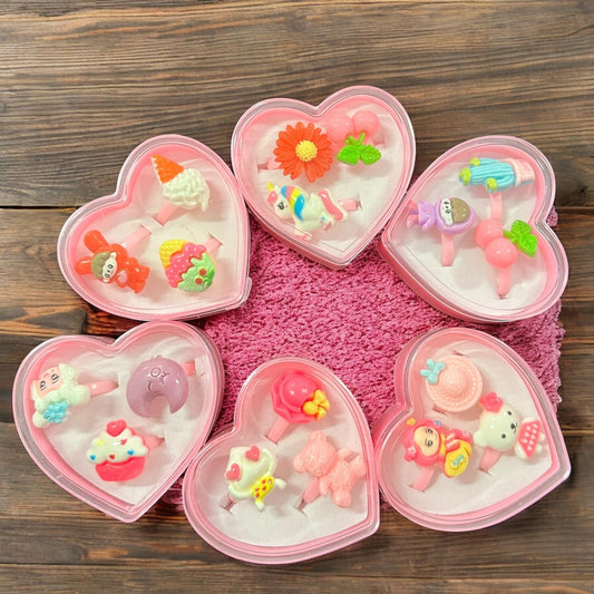 12 Corazón con 3 Anillos Figuras $9 c/u