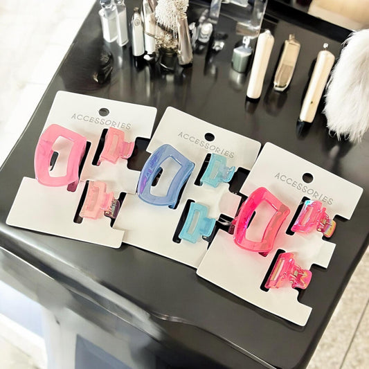 12 Sets Mini Pinzas para Cabello Brillantes $11 c/u