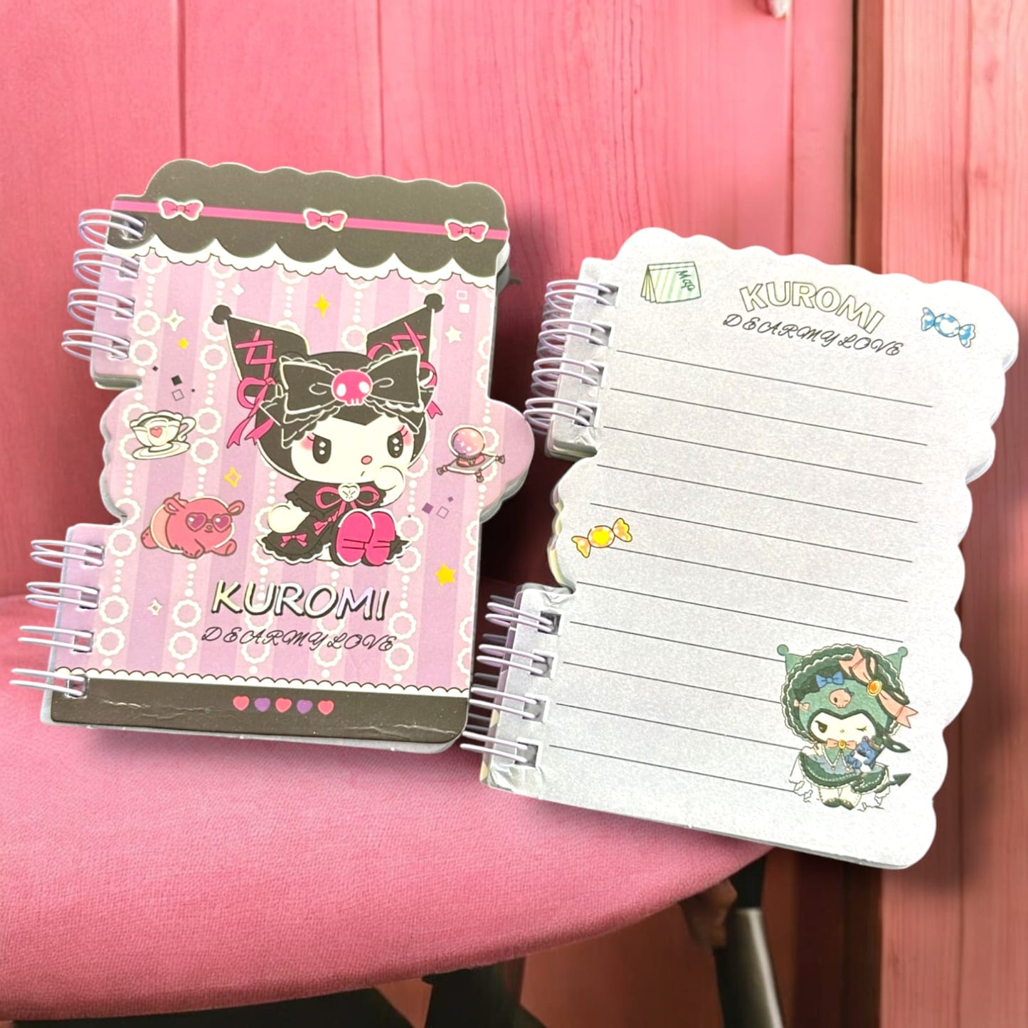 24 Libretitas Kuromi decoradas $11.9 c/u