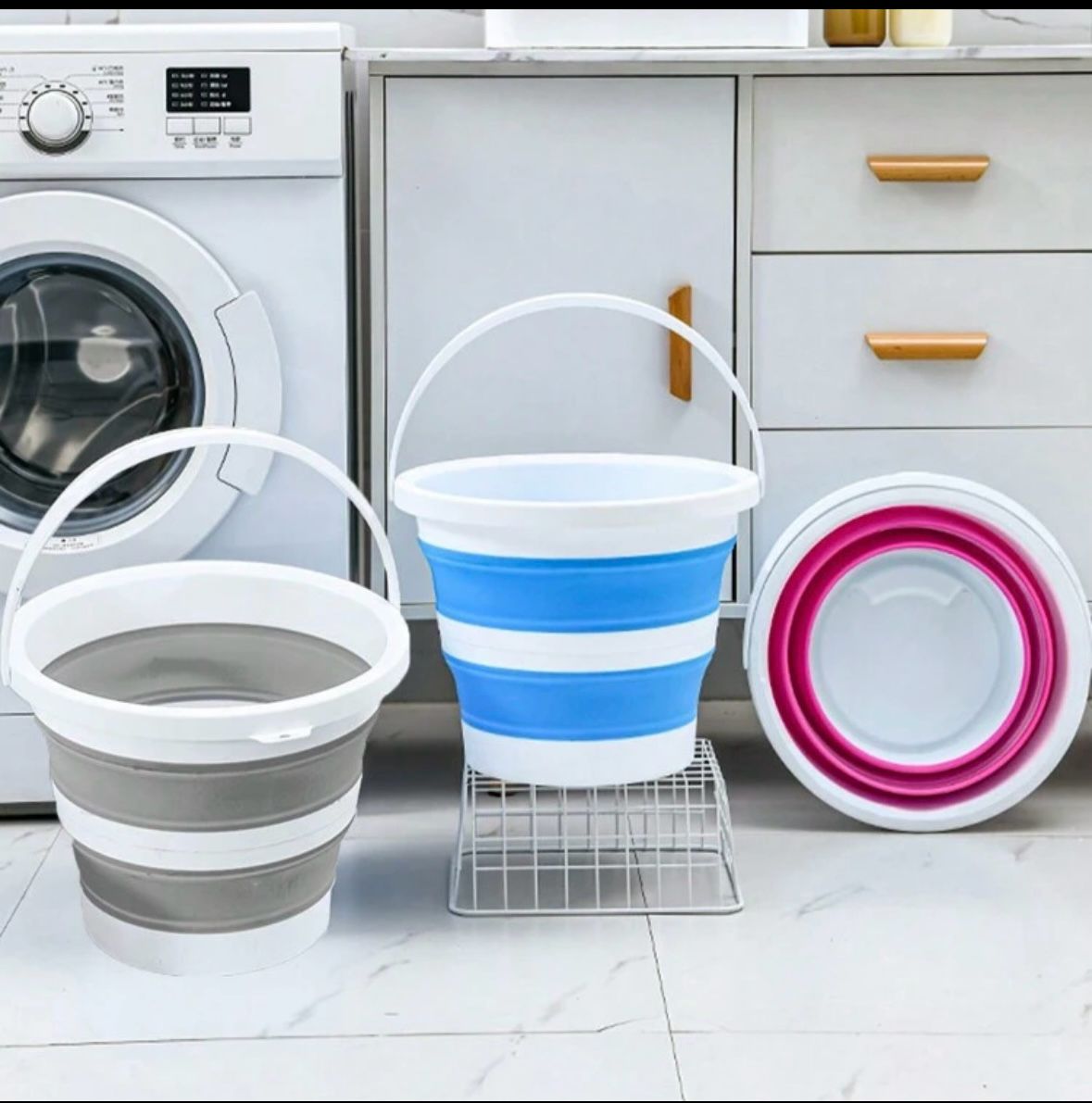 Cubeta/Balde Expandible de Plastico con Agarradera