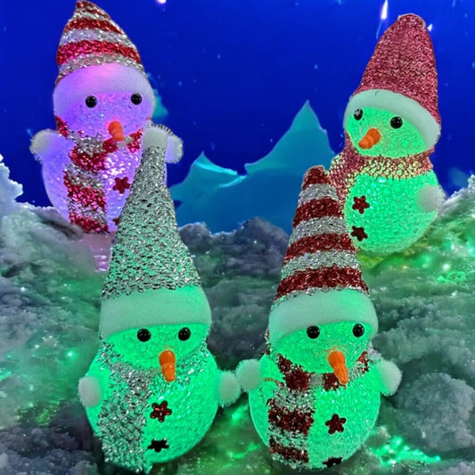 12 Muñecos de Nieve con Luces Colores $18 c/u