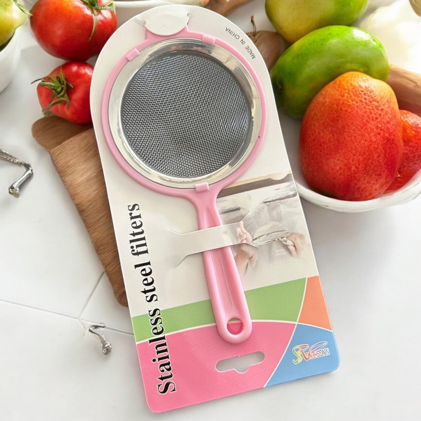 6 Coladores de metal con mago de colores $13.9 c/u