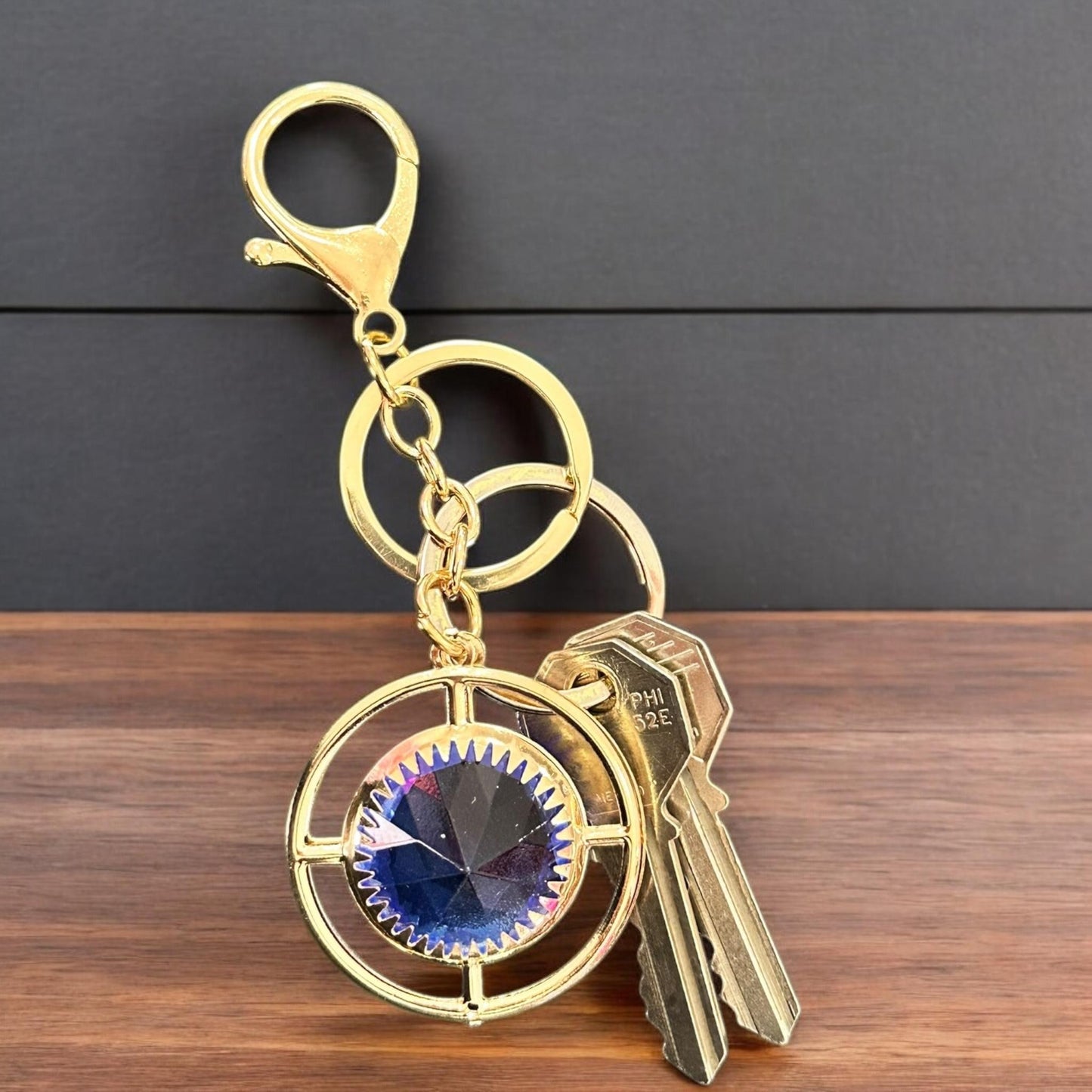 12 Llaveros Piedra Hermosa Dorados $5.9 c/u