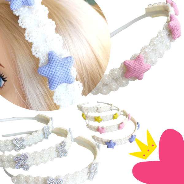 OFERTA!!! 12 Diademas Decoradas Perlas (Modelo Variado) de $9.75 A SOLO $7.42 C/U