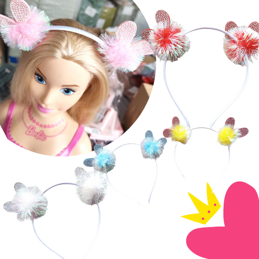 12 Diademas Pompom Orejitas $14.11 c/u