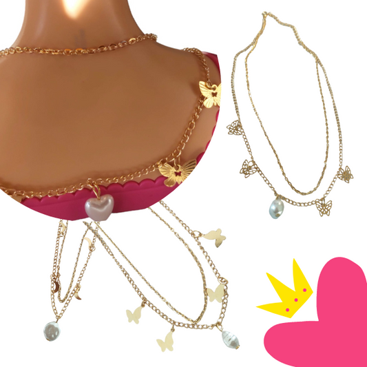 12 Collares Con Dije Y Adornos Dorados $7.80 c/u