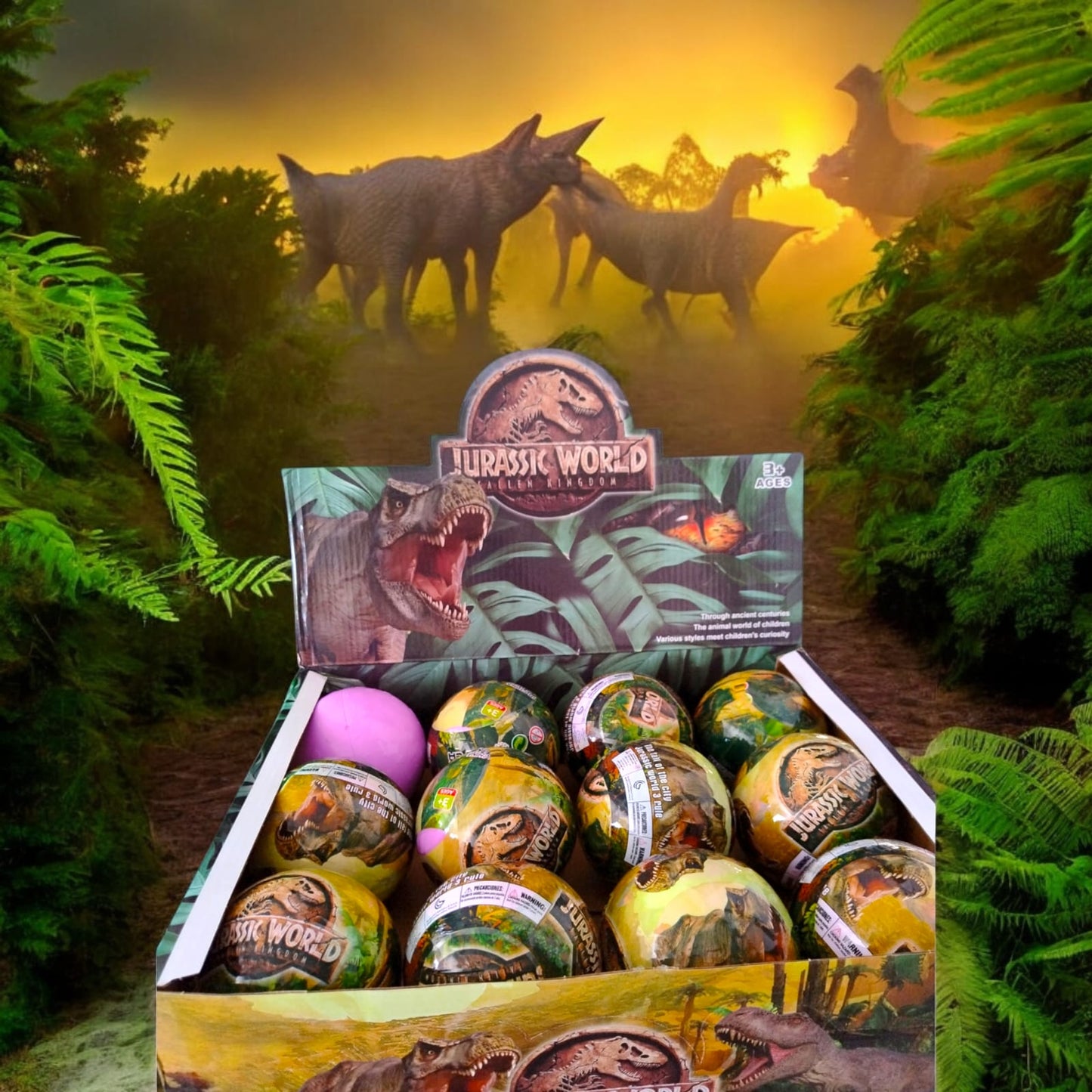 6 Bolitas Sorpresa con Figuras de Dinosaurio $36 c/u