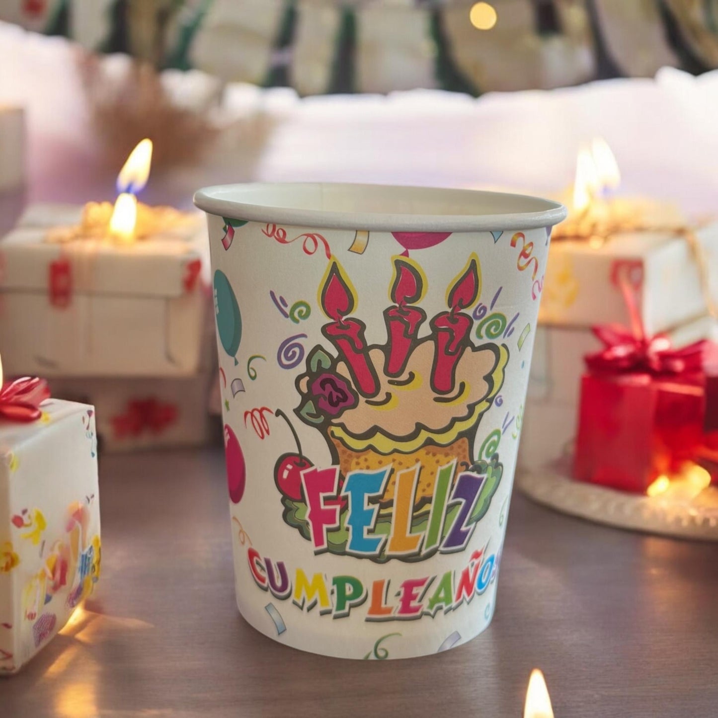 10 Paquetes Vasos Para Fiestas "Feliz Cumpleaños" $9 c/u