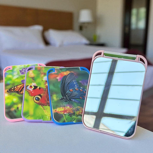 12 Espejos de Bolsillo Muñecas/Mariposas $9 c/u