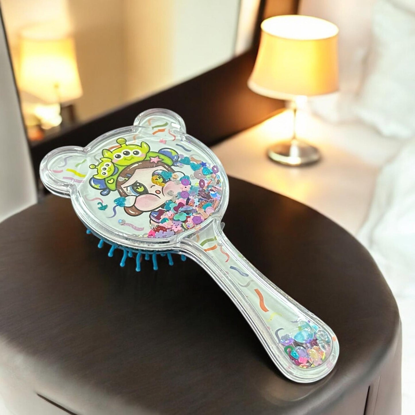 12 Cepillos para Cabello Ositos con Confetti $22 c/u